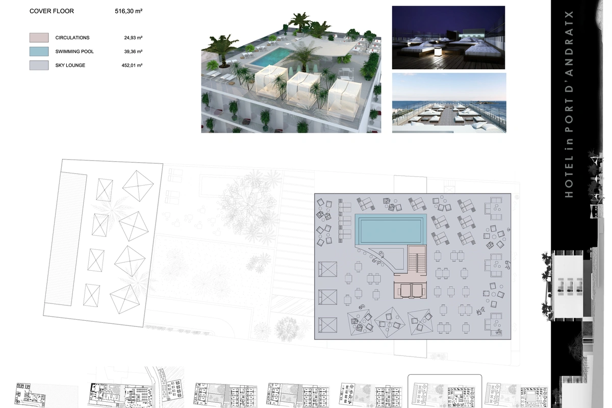 techo de simulación de hotel mallorquín arquitecto, Port Andratx Hotel