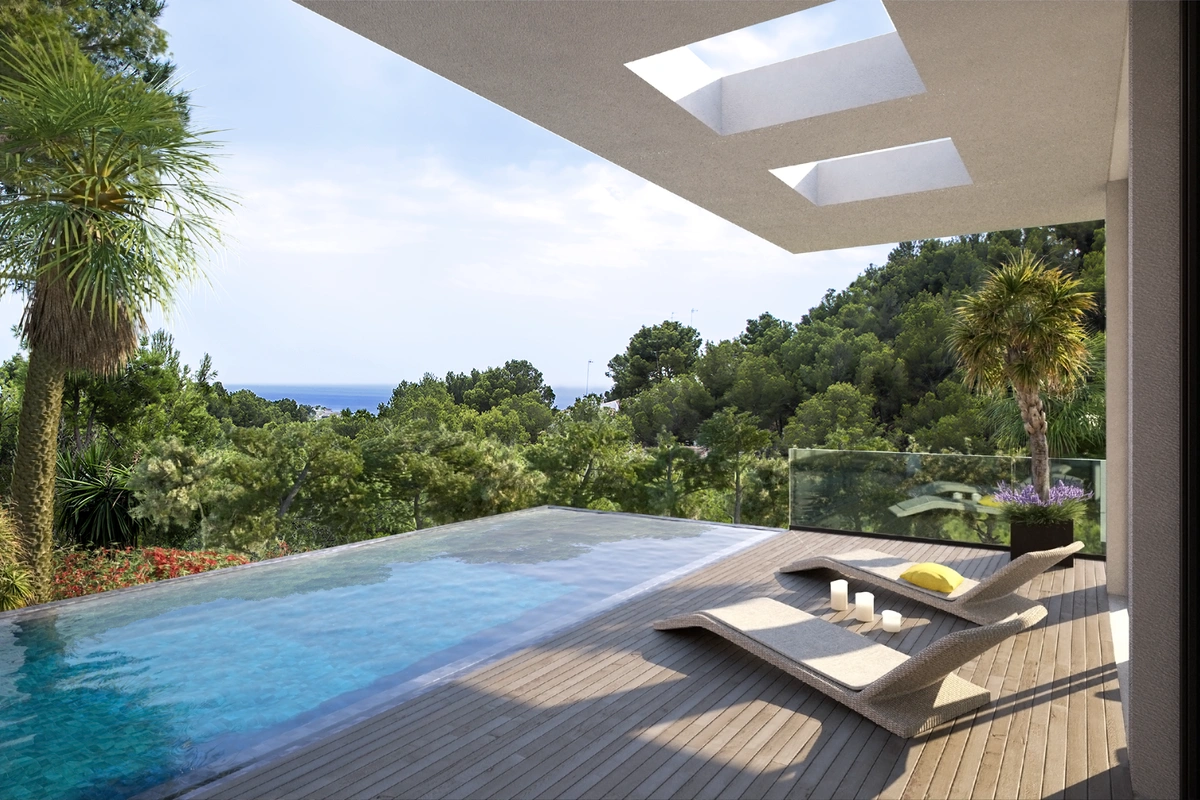 Architect Mallorca Costa den Blanes New construction exterior Terrace, Costa den Blanes Neubau