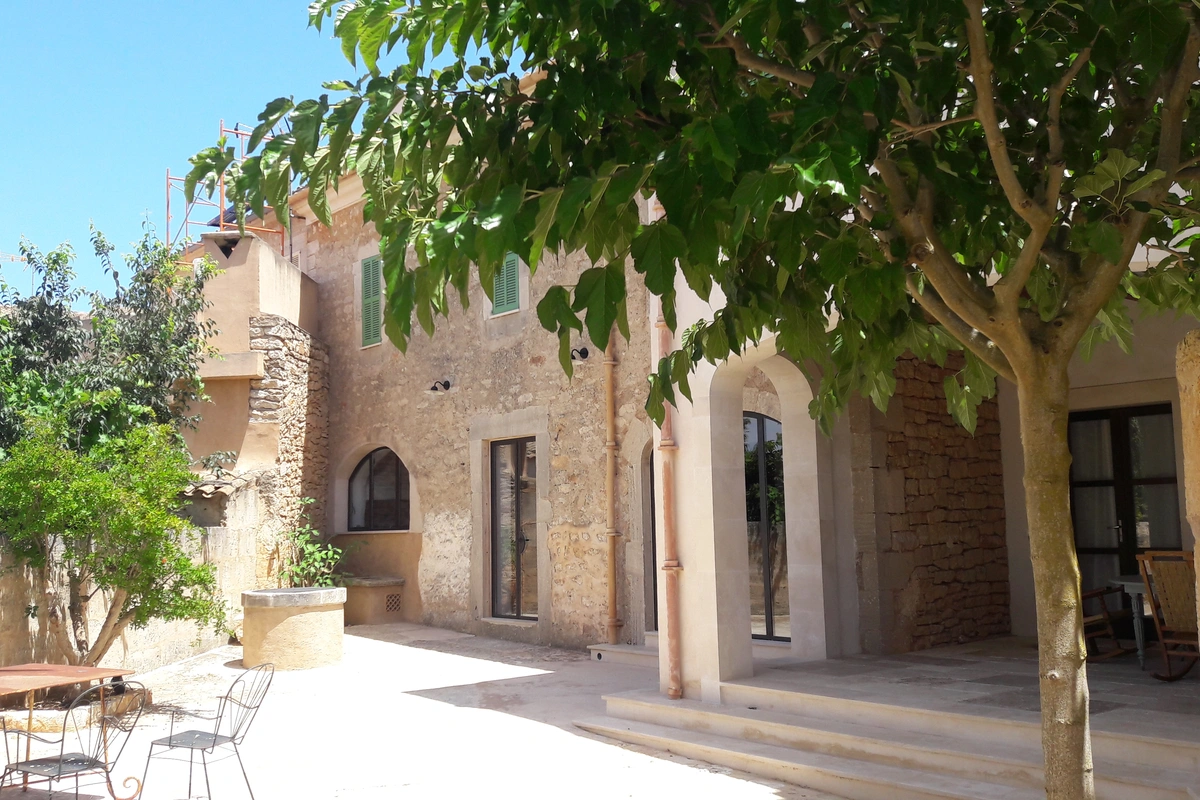 Architect Mallorca conversion village house Santanyi rear view, Santanyi